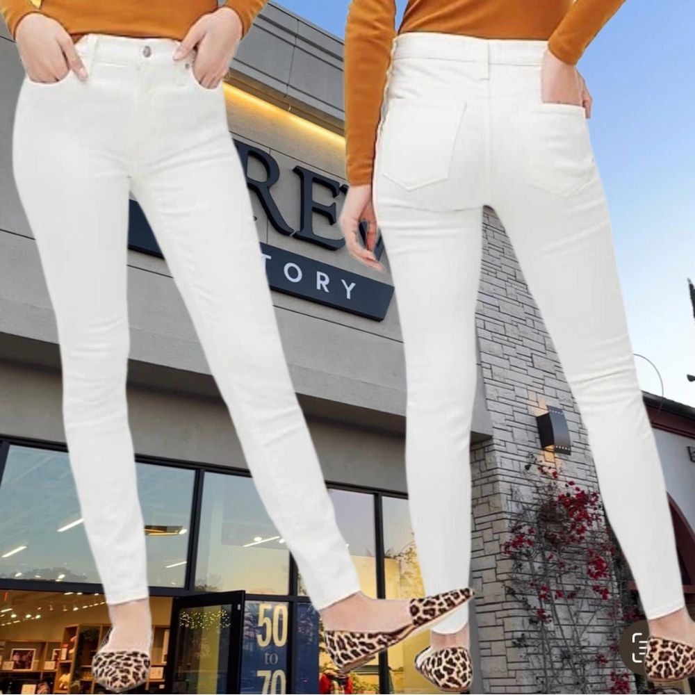 J. Crew Womens High Rise Skinny Jeans Denim Size 24 White NWT